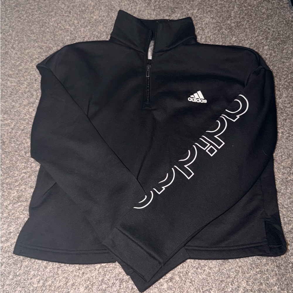 Adidas Black Pullover Half-Zip Sweater